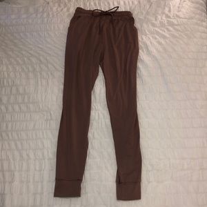 Dark Pink Sweatpants With White Stripes